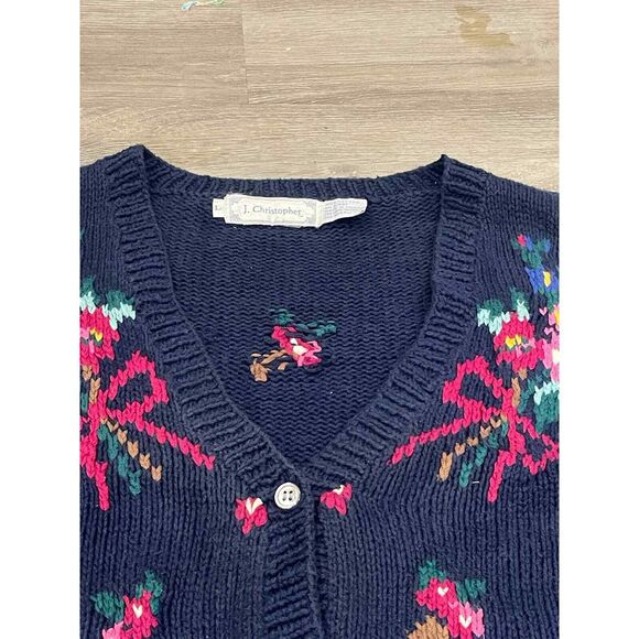 Vintage Women’s Floral Cardigan CottageCore J. Christopher - Picture 6 of 7